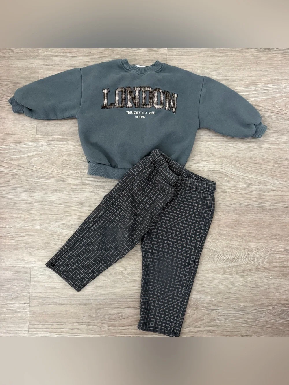 ZARA Toddler Boy London Checkered Pants Set Size 2 years